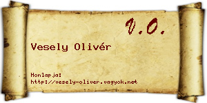 Vesely Olivér névjegykártya